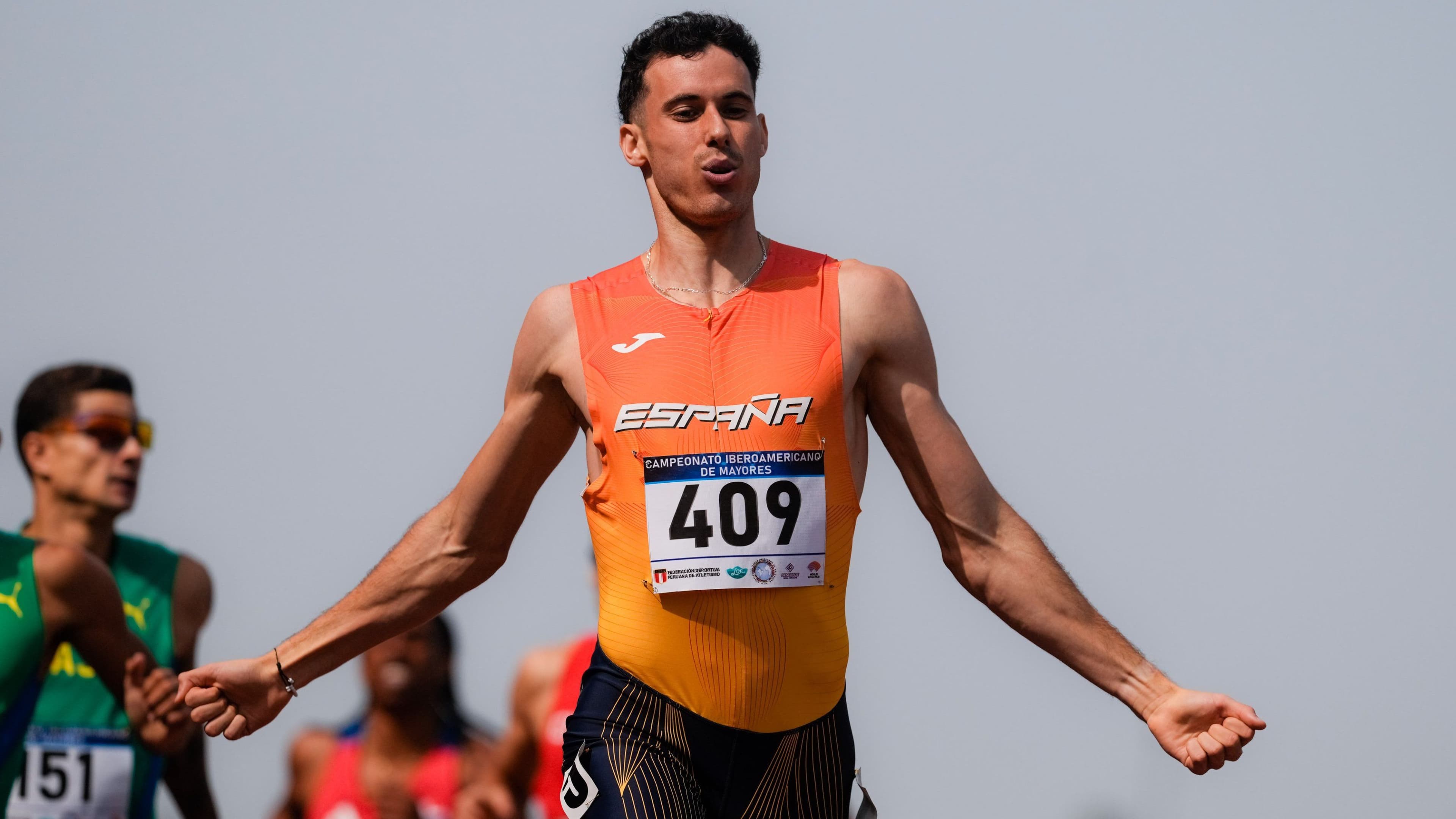 David Barroso durante la final de 800 metros del Campeonato Iberoamericano