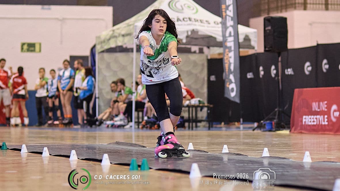 Deportistas del C.D. Cáceres Go! en el Campeonato Nacional Promesas de patinaje