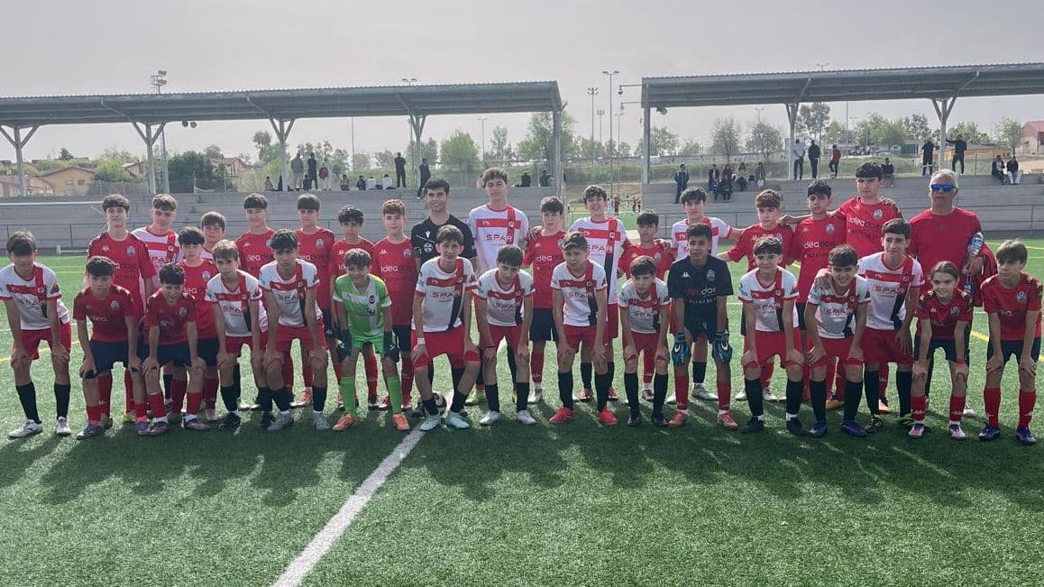 Jugadores del Nuevo Cáceres San Francisco infantil en su partido ante el Montehermoso