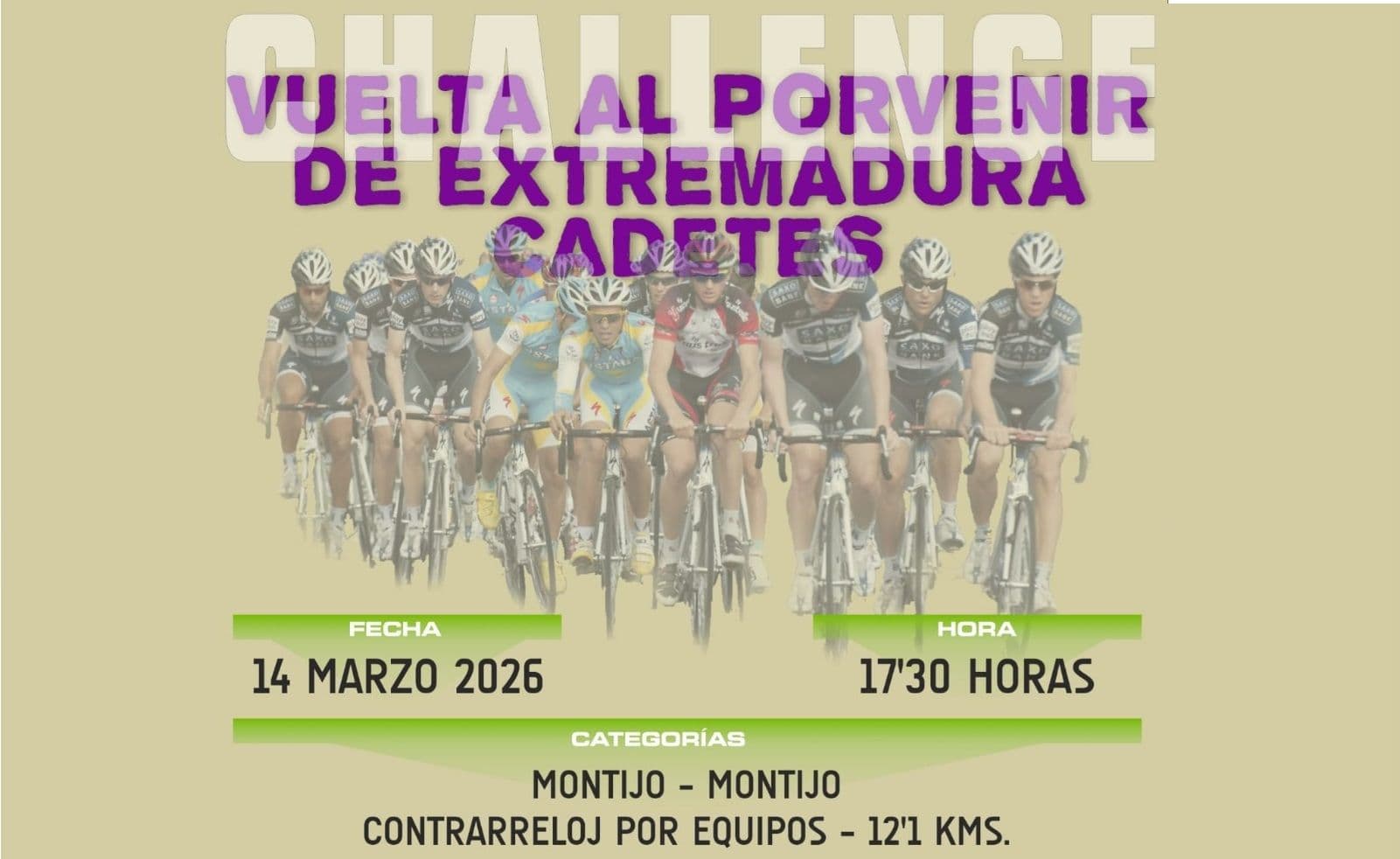 Montijo se prepara para acoger una contrarreloj por equipos de la Vuelta al Porvenir