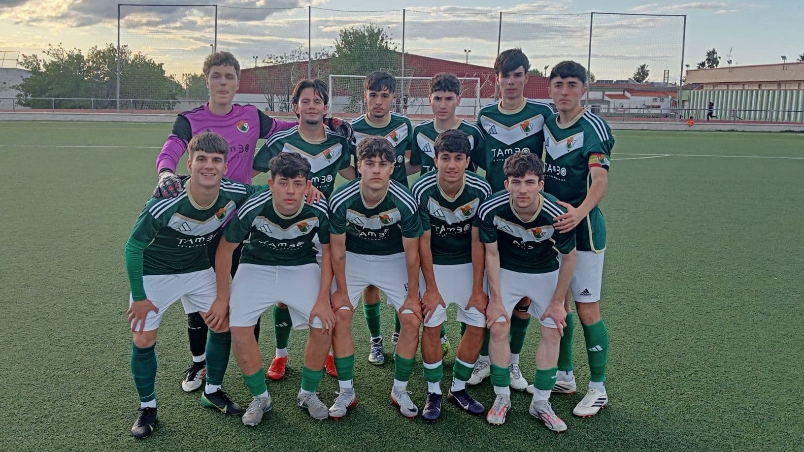 Jugadores del Cacereño juvenil en la jornada 31 de Liga Nacional