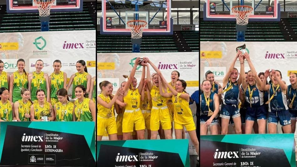 Tres finales, tres campeonas: la Copa Mujerex de baloncesto corona a Al-Qázeres Verde, Monesterio y ADB Monte