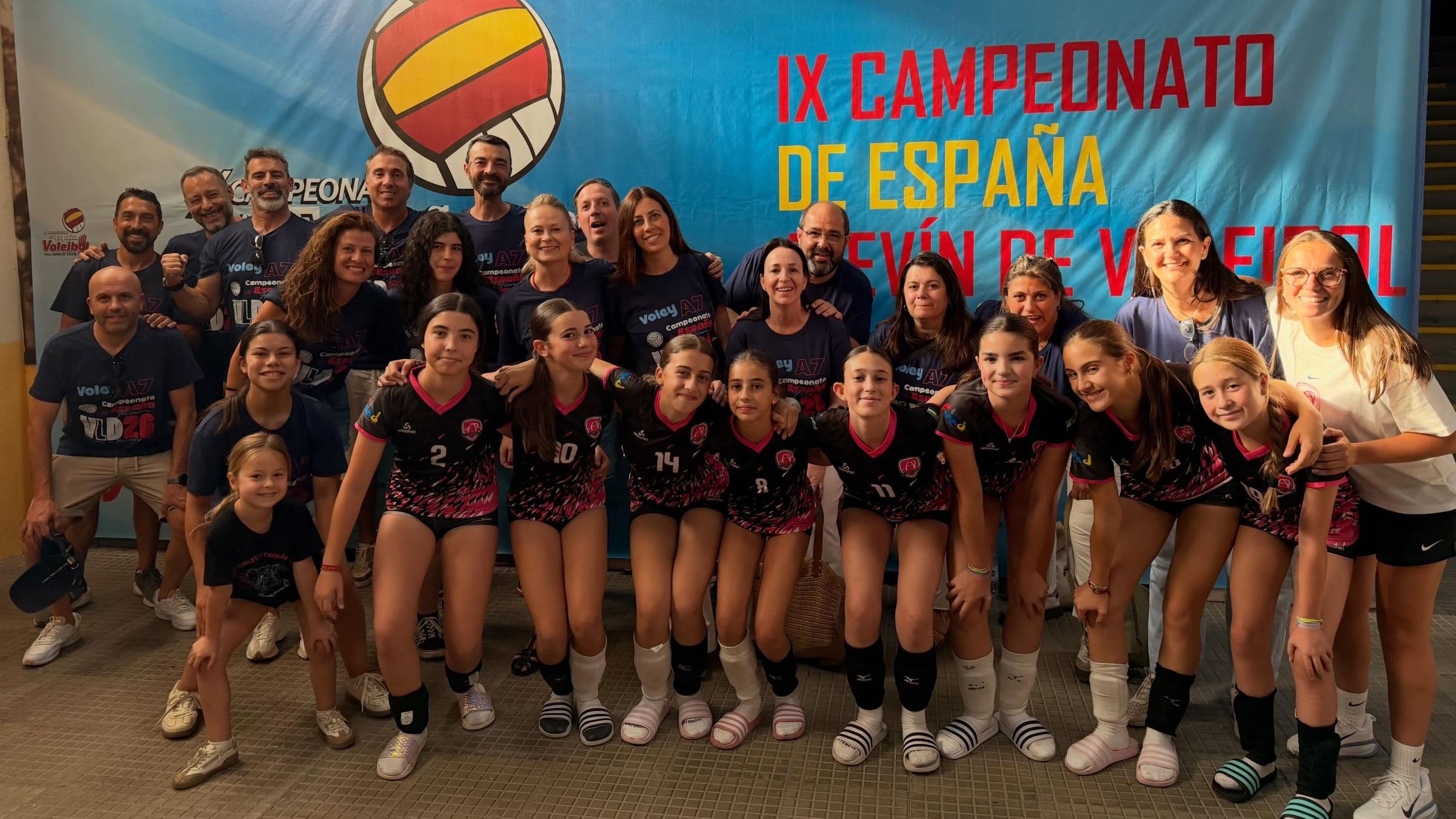 Club Voleibol A7 durante el Campeonato de España Alevín femenino en Valladolid